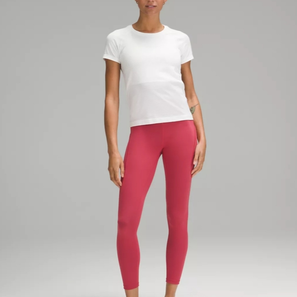 NWT, Lululemon Pants Leggings Wunder Train High-Rise Tight 25, Vintage Rose - Picture 2 of 2